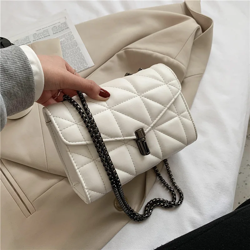 

Cute Diamond Lattice Chain Crossbody Bags For Women PU Leather Female Shoulder Handbag Ladies Purses and Hand bag Trend Brand