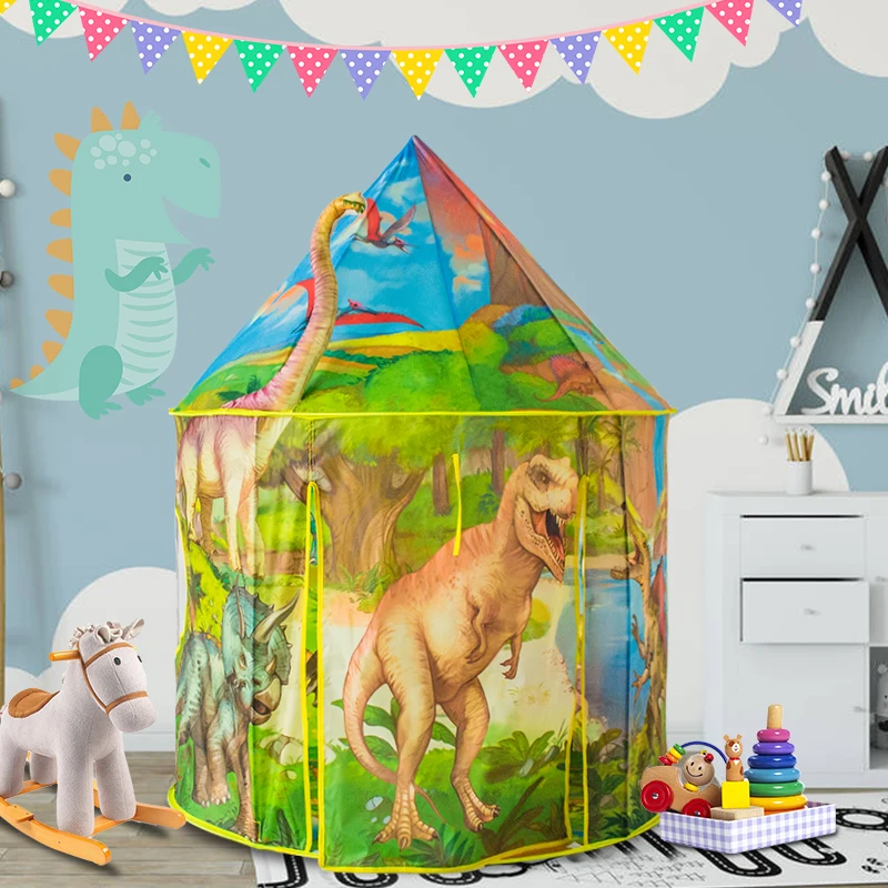 Палатка детская складная игровой домик с динозавром игрушка Wigwam для мальчиков