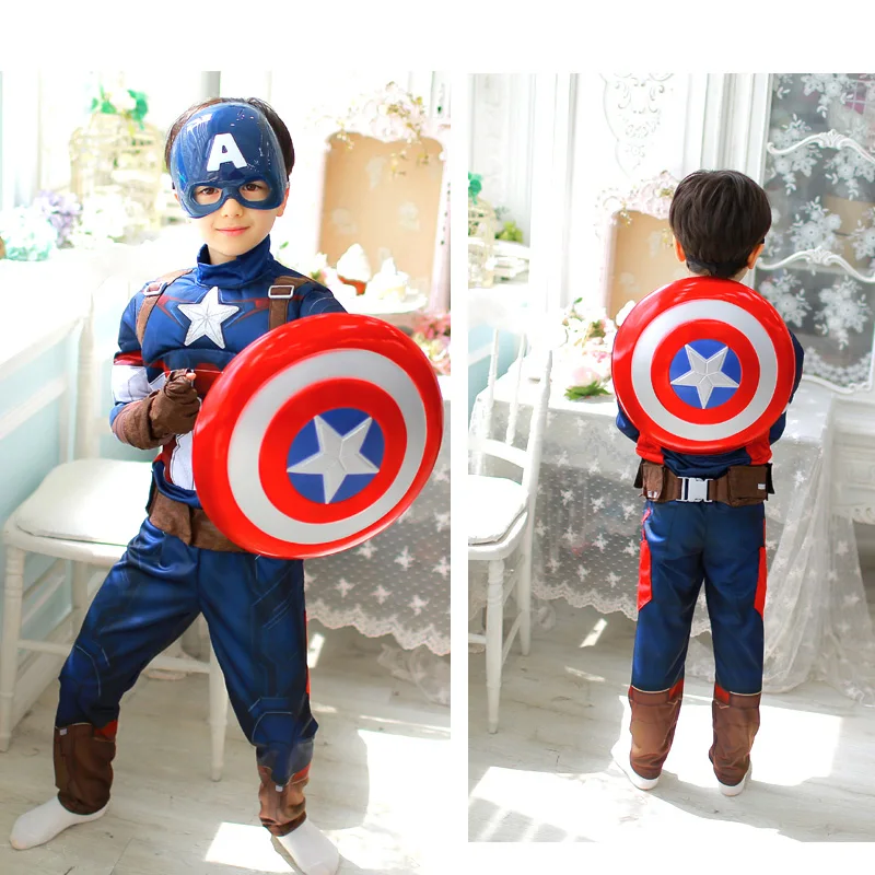 Детский костюм с мышцами косплей Мстители Капитан комбинезон капитаном Америка