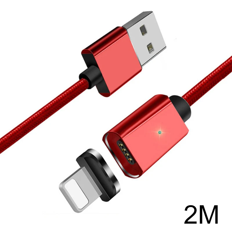 Red 2m Магнитный кабель Micro USB Essager для IPhone samsung, кабель для быстрой зарядки и передачи данных, магнитный шнур, зарядное устройство, usb type C, 3 м, кабель для мобильного телефона - Цвет: Red 2m