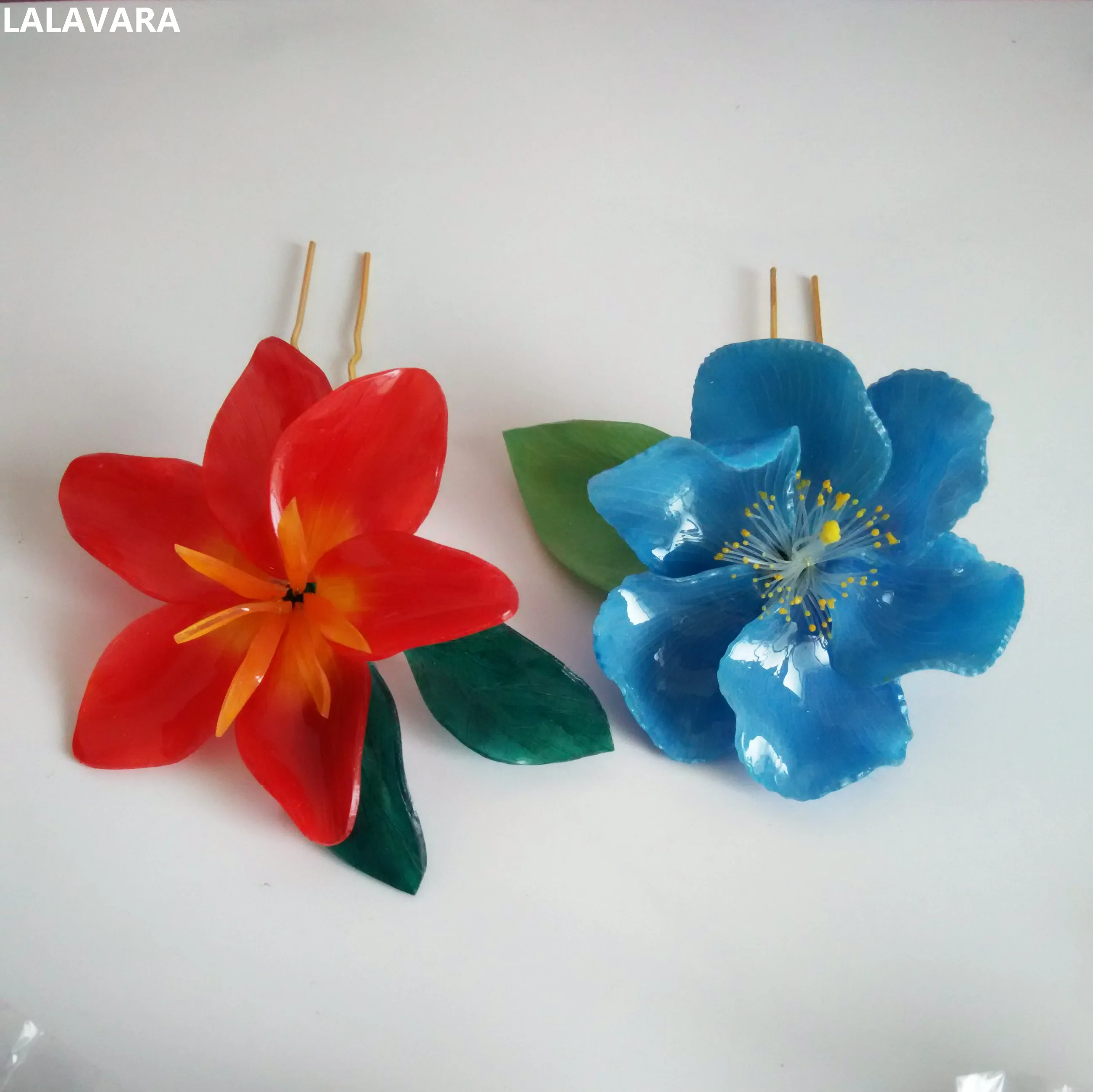 LALAVARA изготовление под заказ с голубыми цветами заколки для волос свадебные