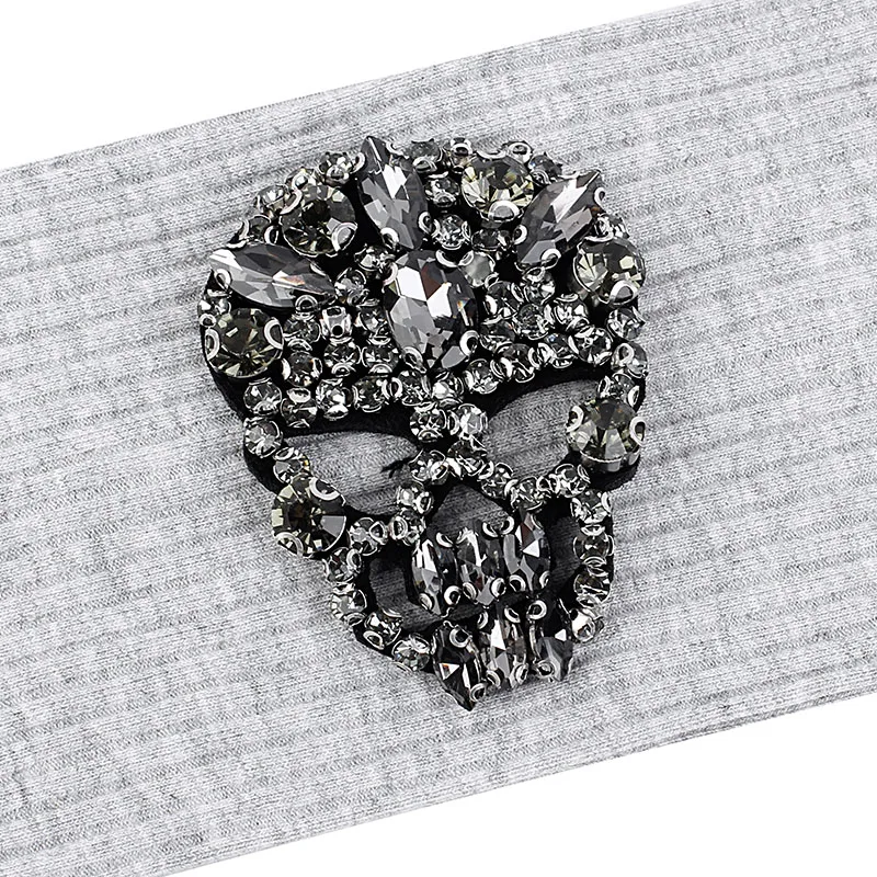 Женские блестящие стразы Geebro повседневные ребристые повязки на голову с черепом