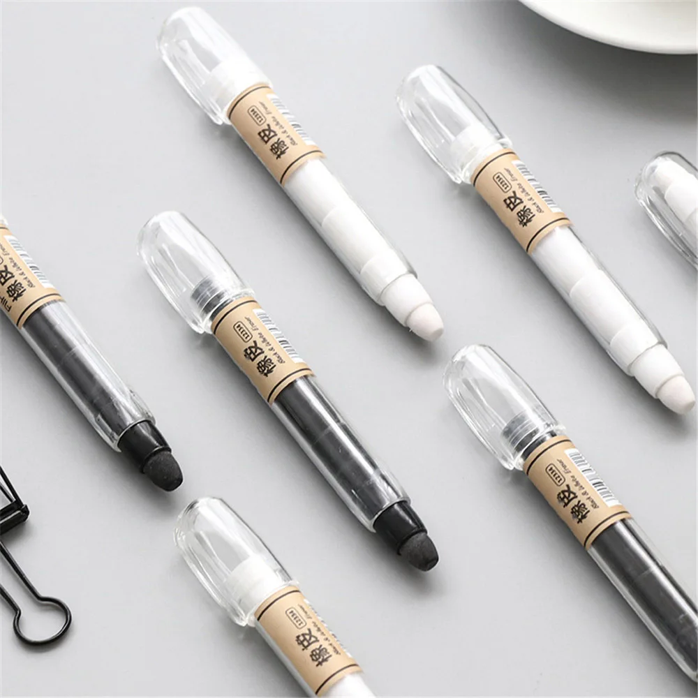 1 шт. Простой Черный Белый ластик карандаш кавайные Канцтовары Новинка 3 головки