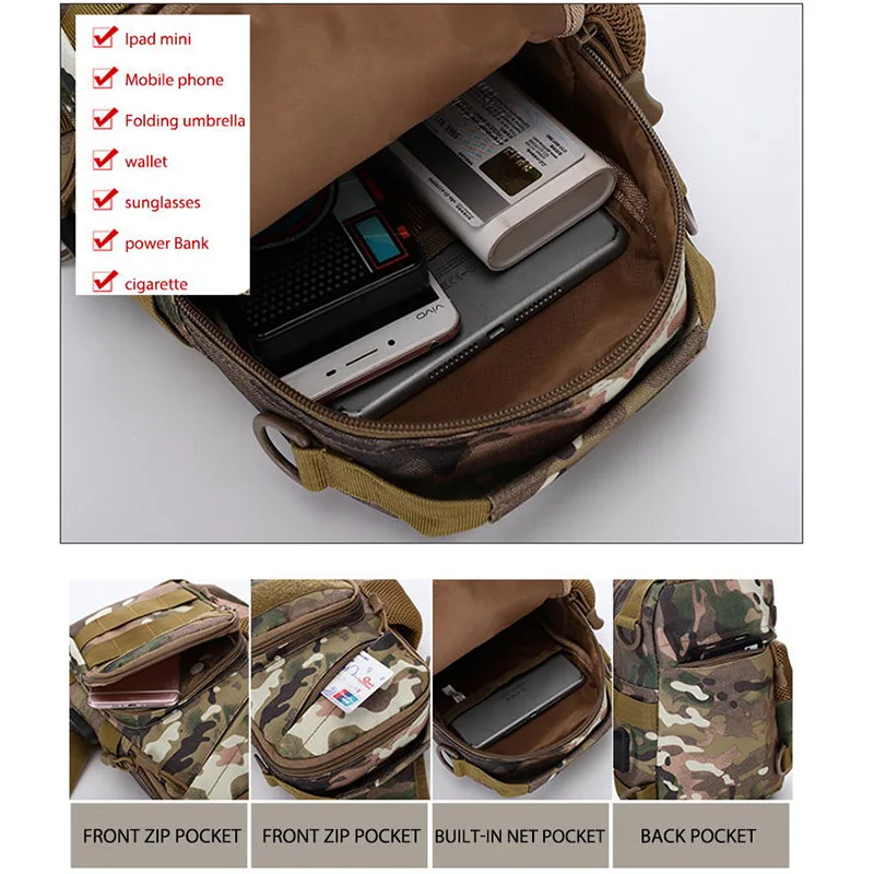 Уличная тактическая поясная сумка военная нагрудная спортивная мужские