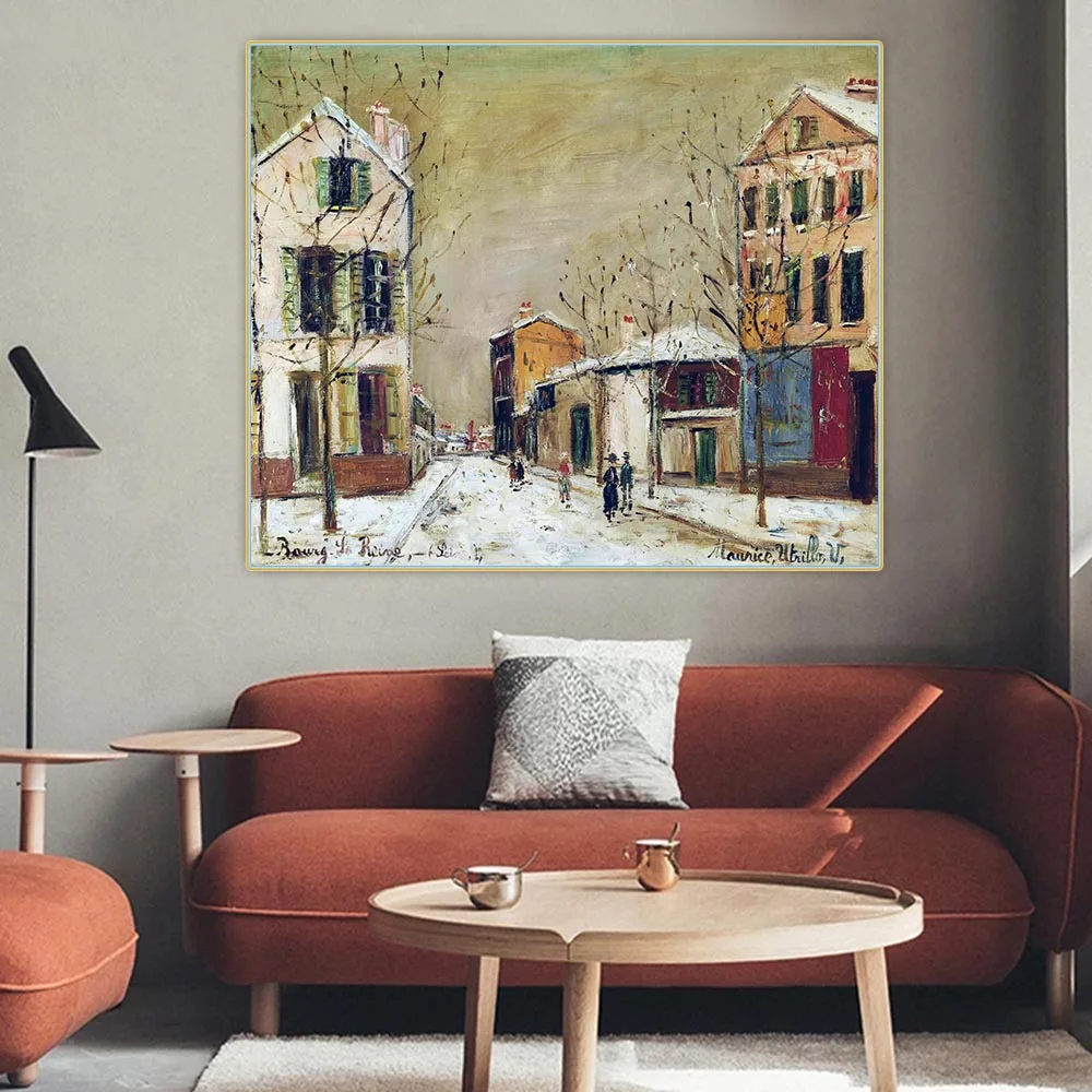 

Maurice Utrillo "Rue de Bièvre, Bourg-la-Reine (Hauts-de-Seine)" Canvas Oil Paintings Aesthetics Decorative Home Decoration
