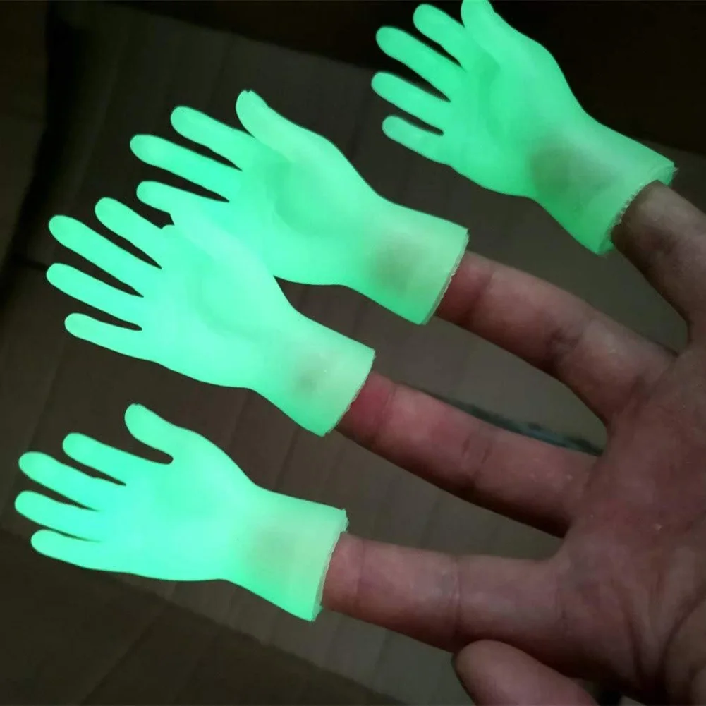 

Finger Hands Glow Luminous Toy Puppet Funny Simulation Mini Tiny Finger Hands With Left And Right Hand For Game Play Halloween