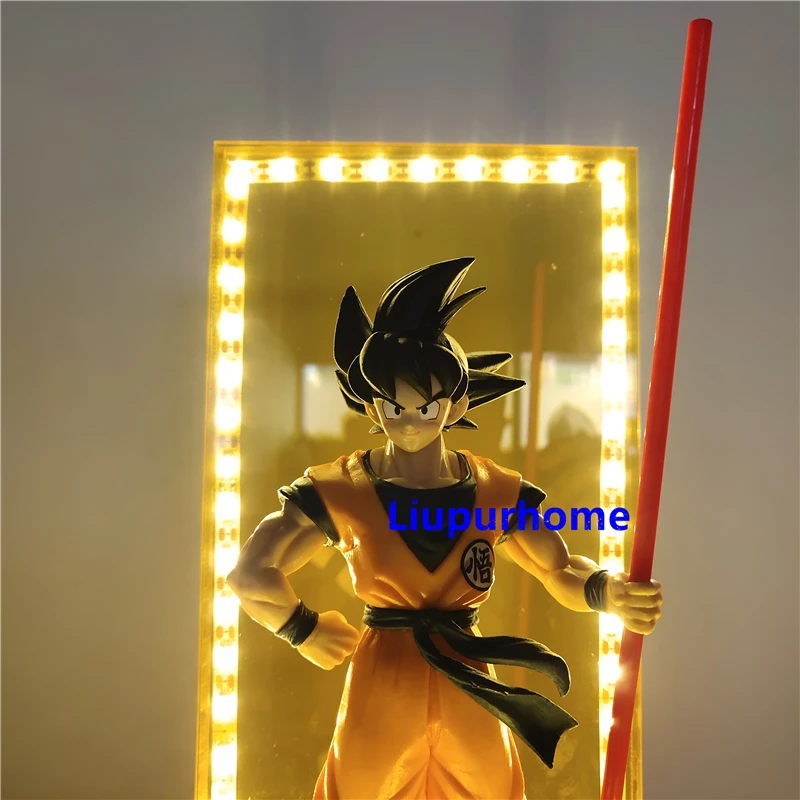 Dragon Ball Z Son Goku Super Saiyan Фигурка DIY светодиодный светильник игрушки Аниме Фигурка DBZ декоративный ночной Светильник детский подарок настольная лампа