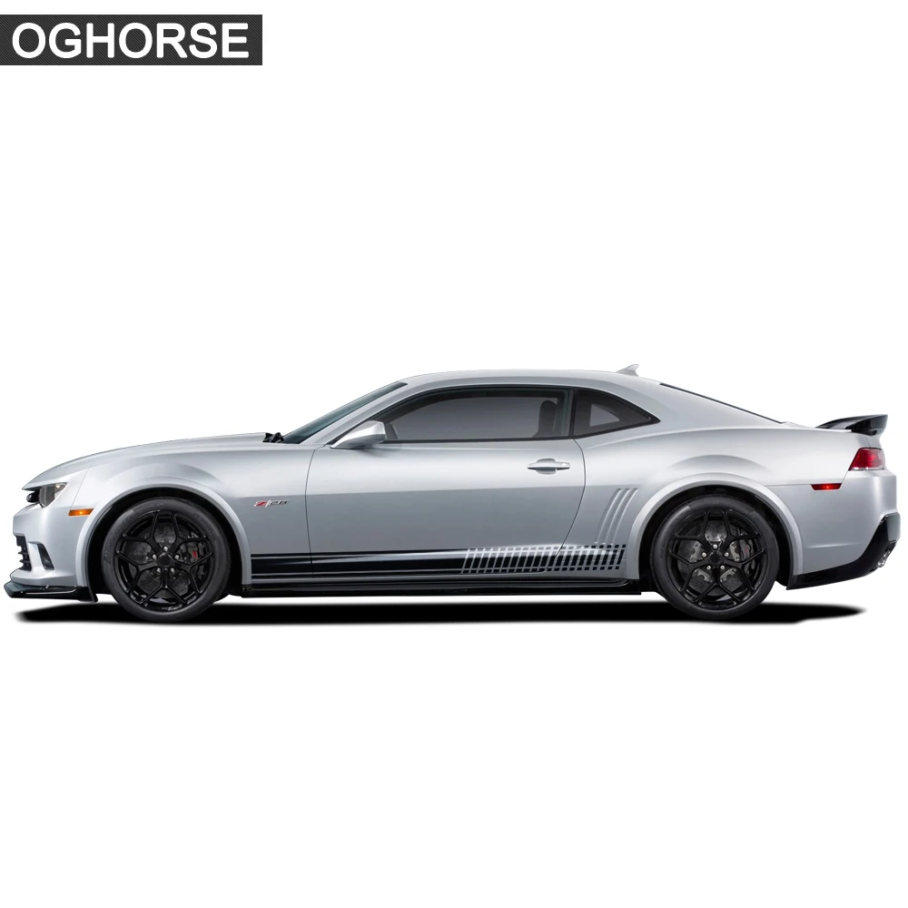 2 X гоночные полосы Автомобильная дверь боковая юбка наклейка кузова для Chevrolet Camaro