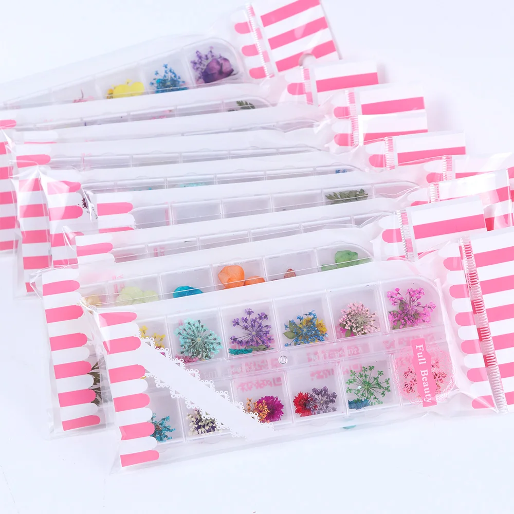 

Mix Dried Flowers Nail Decorations Jewelry Natural Floral Leaf Stickers 3D Nail Art Designs Polish Manicure Accessories TRF01-10