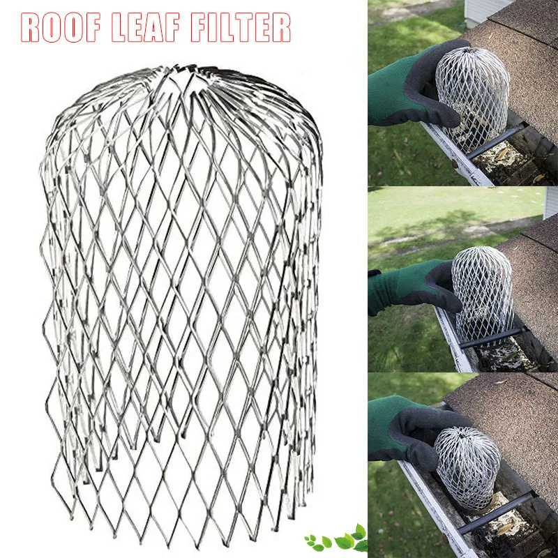 

1 Pc Gutter Guard Downspouts Filter Strainer Preventing Leaf Debris Branches Roof Moss from Clogging the Pipes