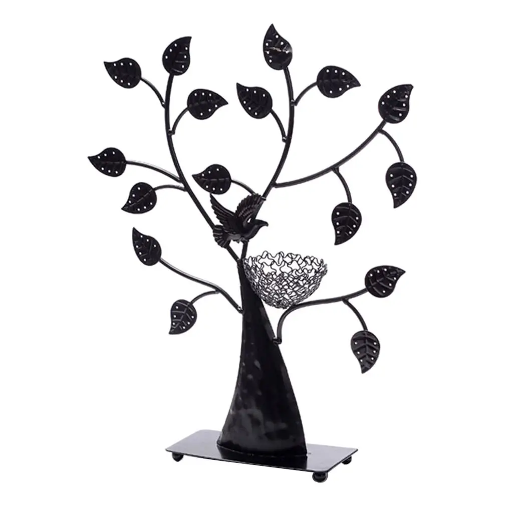 

Black Earrings Hanger Jewelry Display Rack Stand Trinkets Holder Showcase for Home Decoration - Metal Jewellery Tree Rack