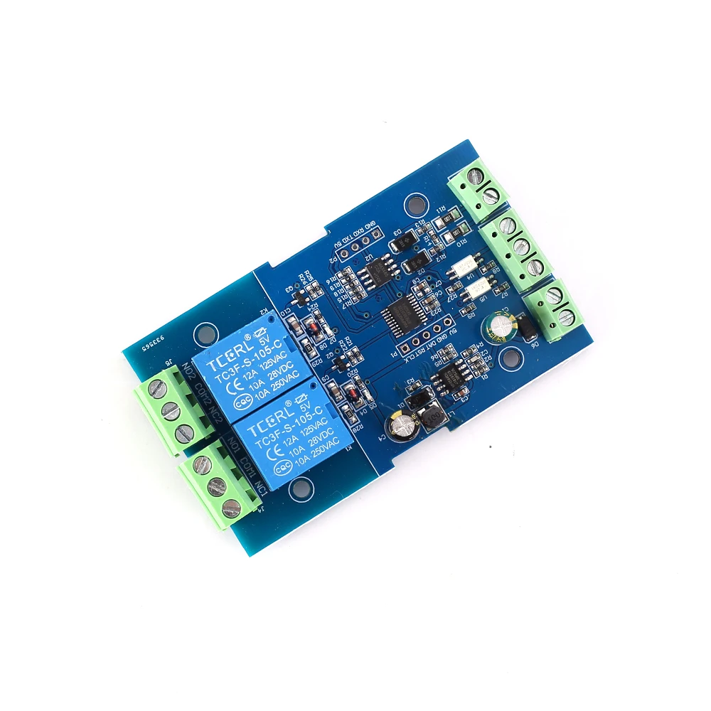 Двухрежимный релейный модуль 2-битный коммутатор Modbus-RTU с выходом сигнала RS485 TTL