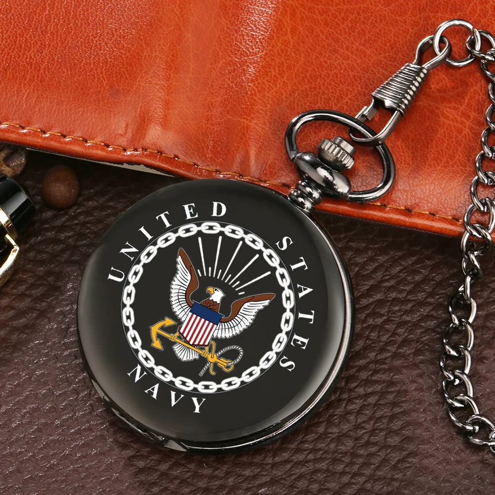 

Vintage Black/Silver/Gold United States Marine Corps Theme Pocket Watches Best Gifts for Men Boys Support Customization Dropship
