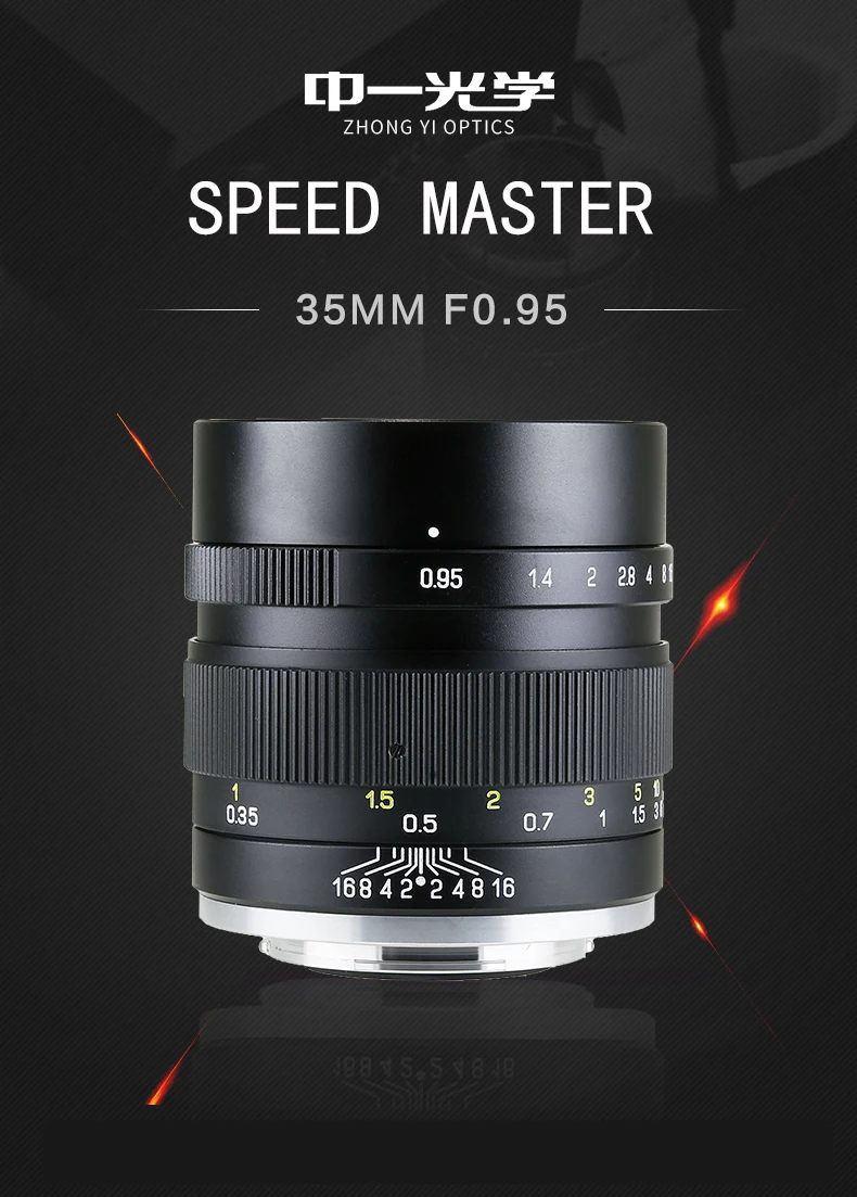 Фотовспышка Zhongyi MITAKON II Speedmaster 35 мм f/0 95 Большая диафрагма для sony a6000 fujifilm