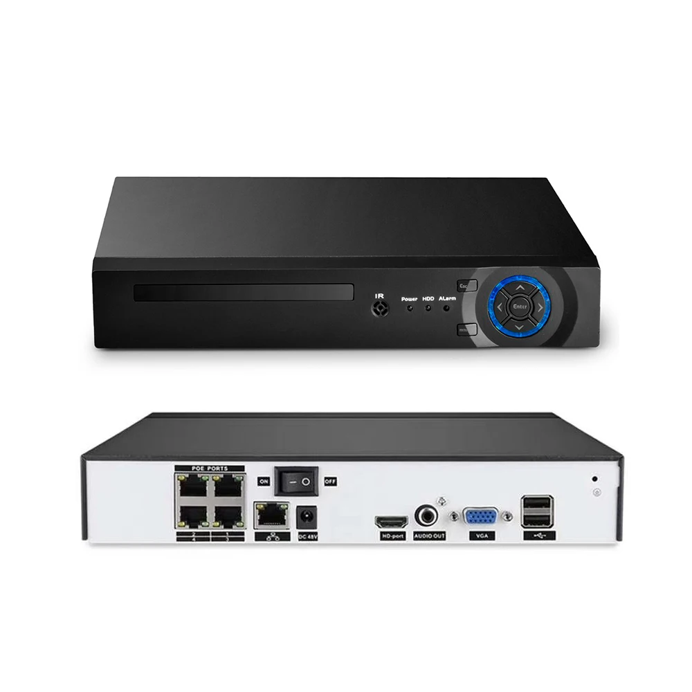 4CH 5MP 1080P Мини 48V POE NVR H.265AI распознавание камеры видеонаблюдения CCTV Системы