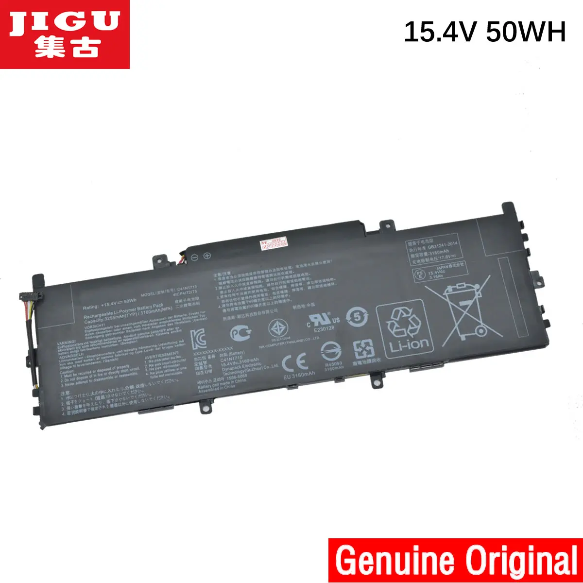 

Оригинальный ноутбук JIGU C41N1715 4ICP4/72/75, аккумулятор для Asus U3100FN U3100UN UX331FN UX331UA для Zenbook 13 UX331UA 15,4 в 50 Вт/ч