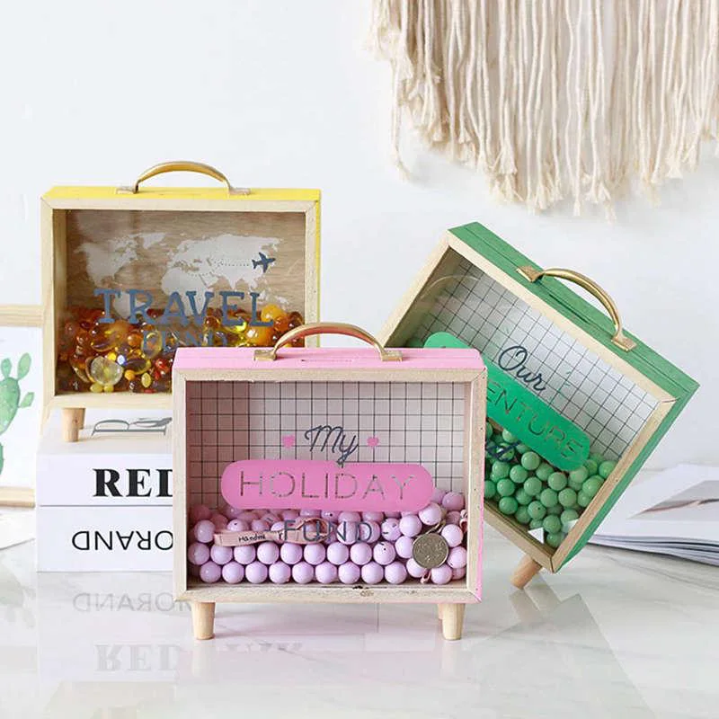 Копилка для монет и наличных искусство свежего дерева копилка денег украшение