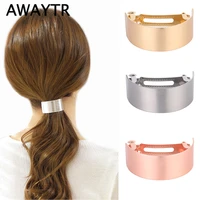 awaytr korean simple metal hair clips for women hairpin headwear hair barrette ponytail holder girls hair accessories female