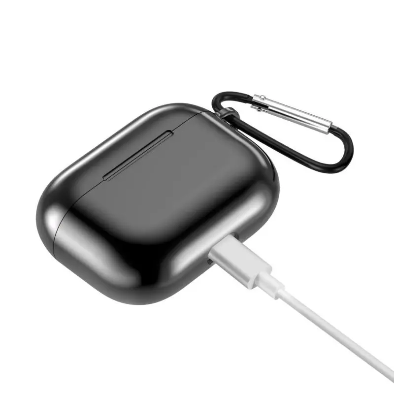 Защитный чехол с крючком для Airpods Pro однотонный портативный из ТПУ защитой от