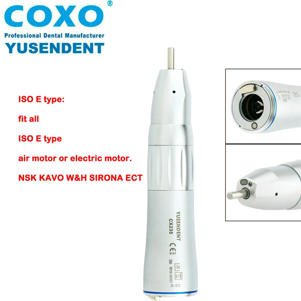 Dental Straight Nose Fiber Optic Inner Water Low Speed Handpiece Air Turbine CX235-2C COXO/YUSENDENT | Красота и здоровье