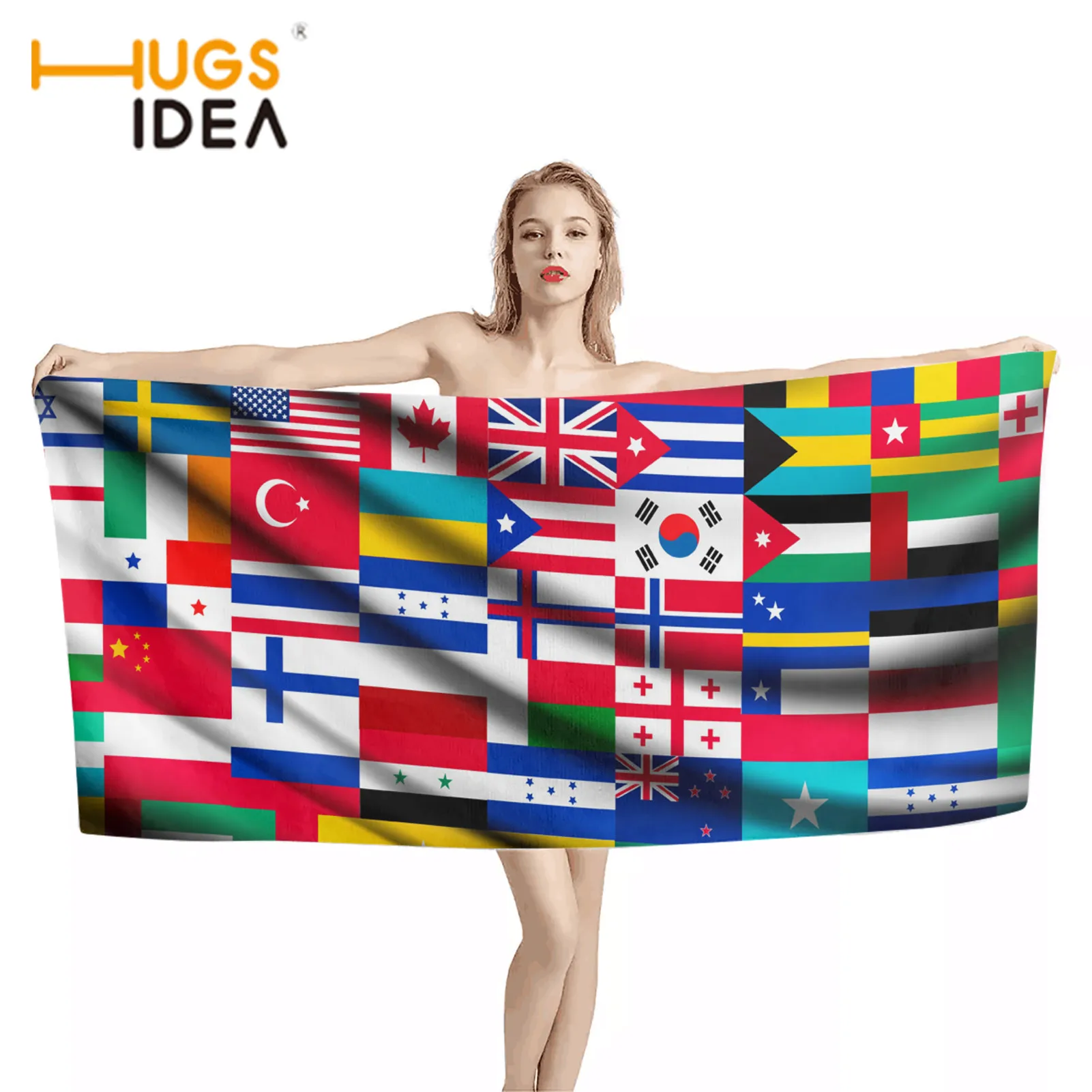 Банное и пляжное полотенце HUGSIDEA с национальным флагом быстросохнущее одеяло для