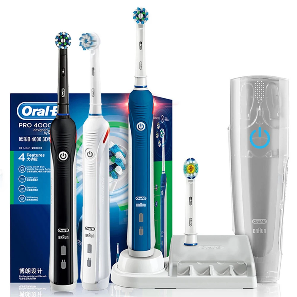 Зубная щетка Oral B 3D Pro2000 звуковая с датчиком давления и индикатором заряда|3 razor