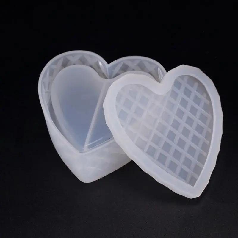 

Heart-shaped Cut Section Mold DIY Crystal Epoxy Storage Box Mould Jewelry Gift Case Silicone Molds R9JE