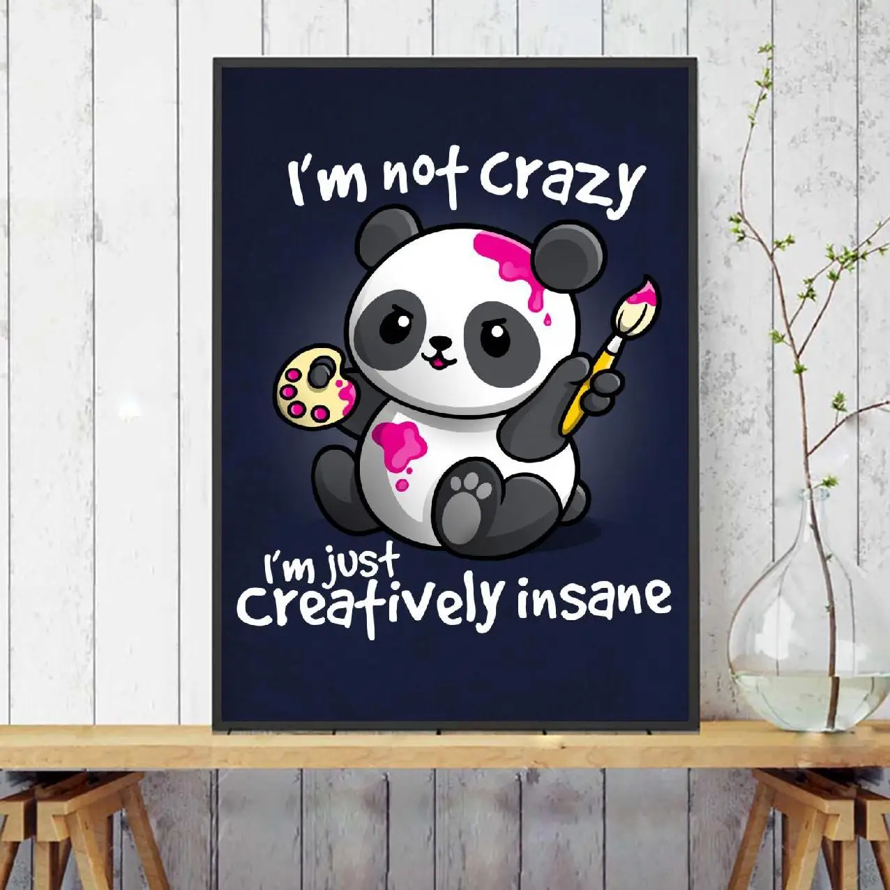 Креативный абстрактный настенный постер с изображением панды животных