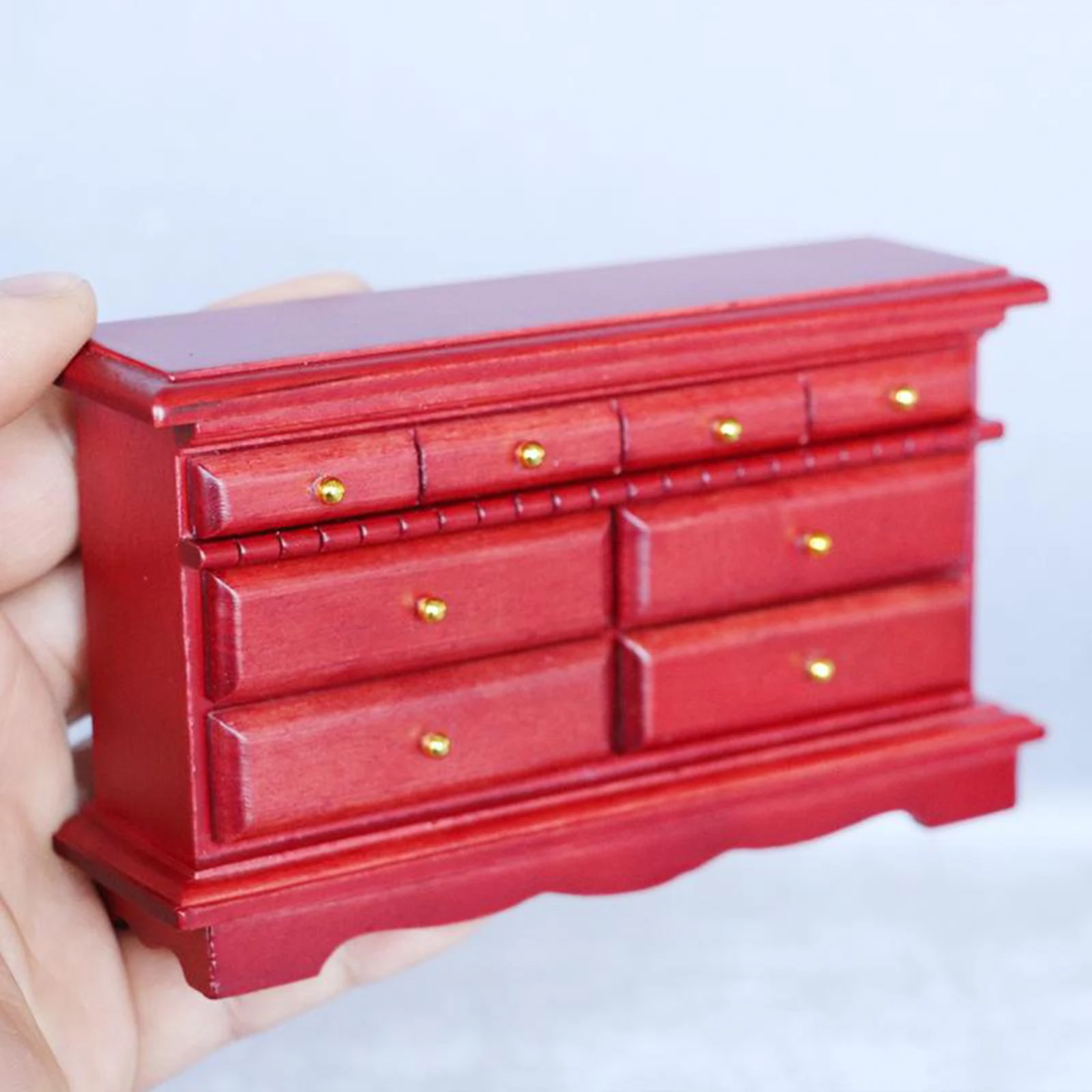 

1:12 Dollhouse Solid Wood Storage Cabinet Living Room Furniture Life Scene