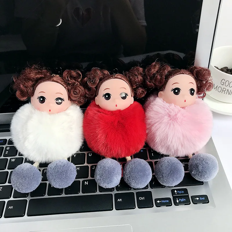Новый креативный брелок с помпоном милый пушистый плюшевый куклы брелоки