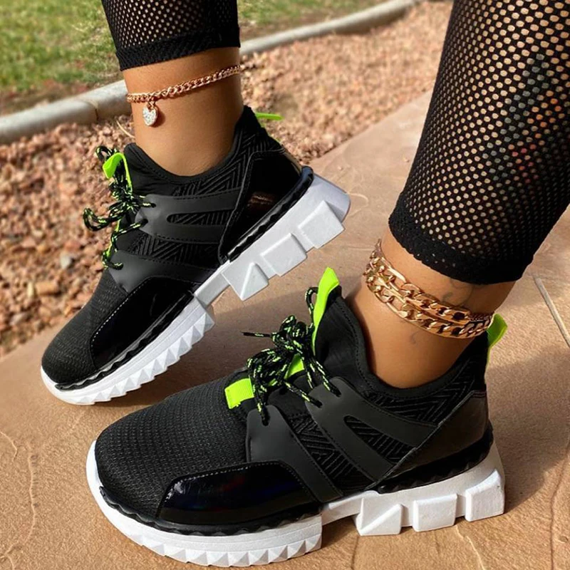 

Women Sneakers 2020 Woman Chunky Shoes Female Mesh Breathable Tennis Shoes Women's Thick Soles Ladies Vulcanized Big Size
