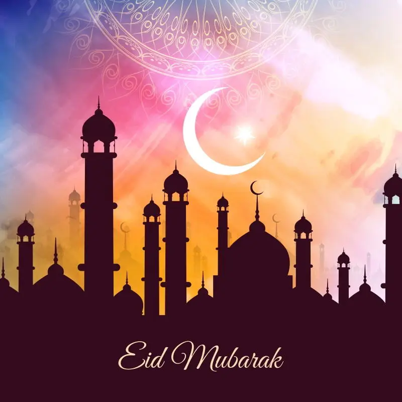 Laeacco Eid Mubarak Рамадан кареем Фотофон фотографии фоны мечеть крестивые блестки для