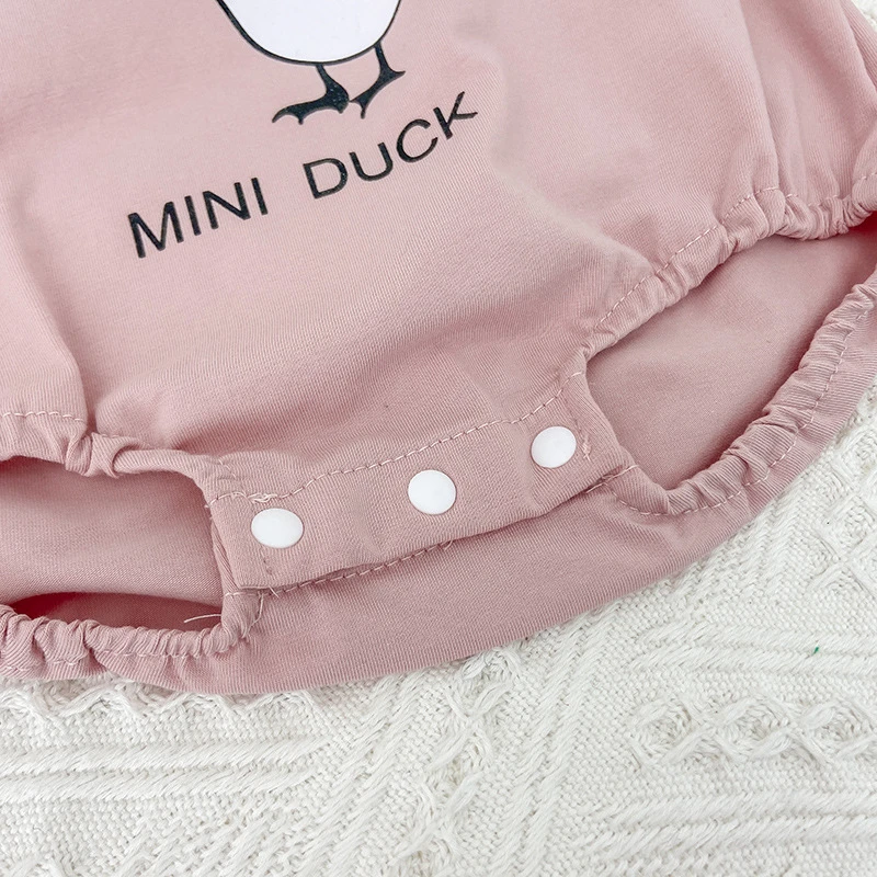 

new summer baby rompers gril boy lace bodysuit sleeveless neck strap jumsuit one-piece outfit duck print stripes newborn clothes