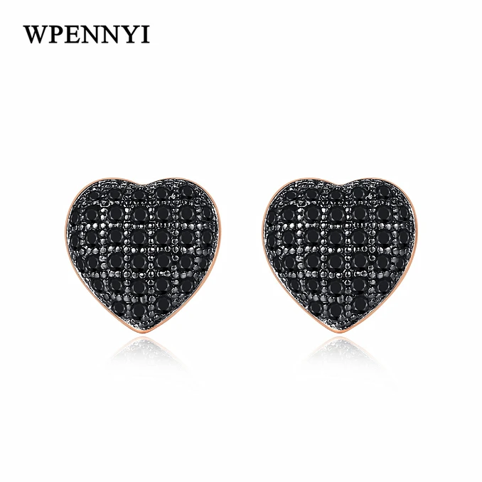 Белый/розовый/Золотой три тона в форме сердца Простой стиль Женская Сережка