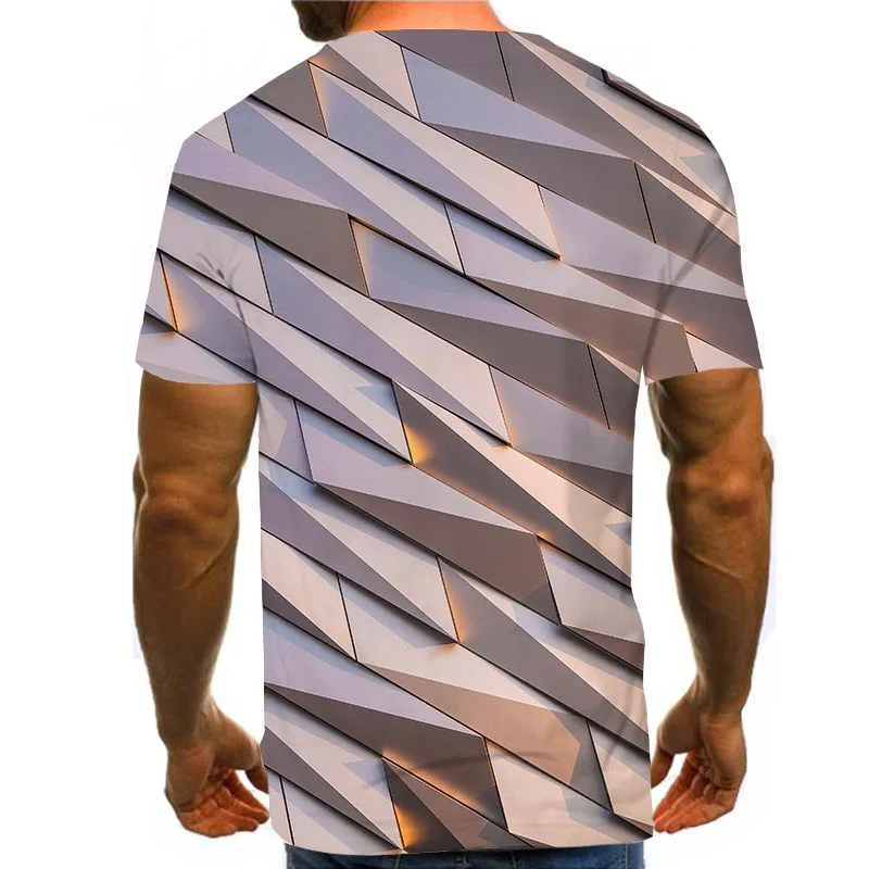 

Men Graphic T Shirts Round Neck 3D Print Short Sleeve Daily Tops Square Tees