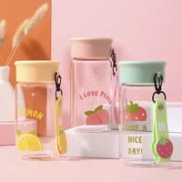 water bottle simple portable outdoor creative sports bottle cute fruit pattern boiling water transparent glass mini water cup