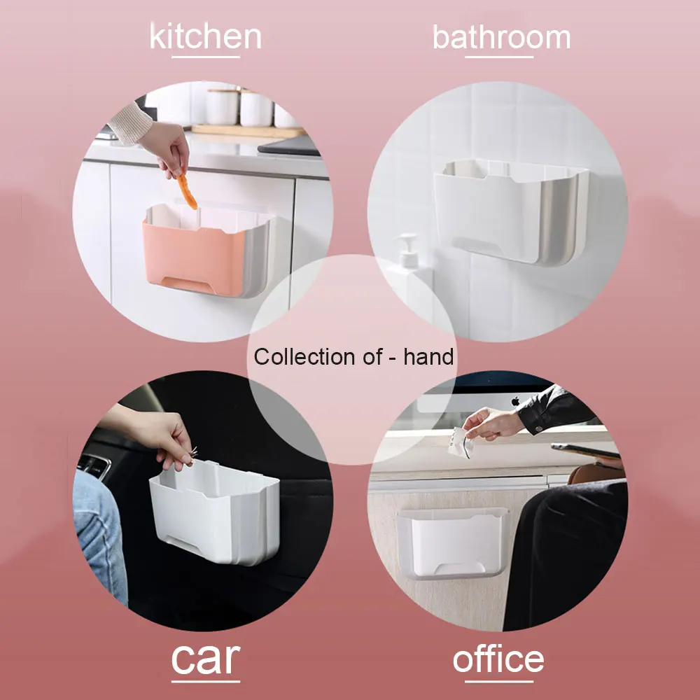 Настенный складной контейнер для мусора подвесной на дверь шкафа уборки дома