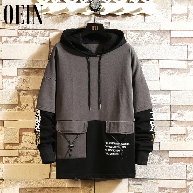 

Модная Толстовка OEIN с вышивкой унисекс, уличная одежда для пар, мужская и женская толстовка, Мужской пуловер