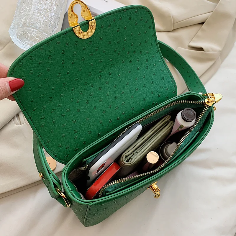 

Fashion Ostrich Pattern Handbags Purse Women Shoulder Crossbody Bags 2021 New Brand Designer Clutches Totes Messenger Bags