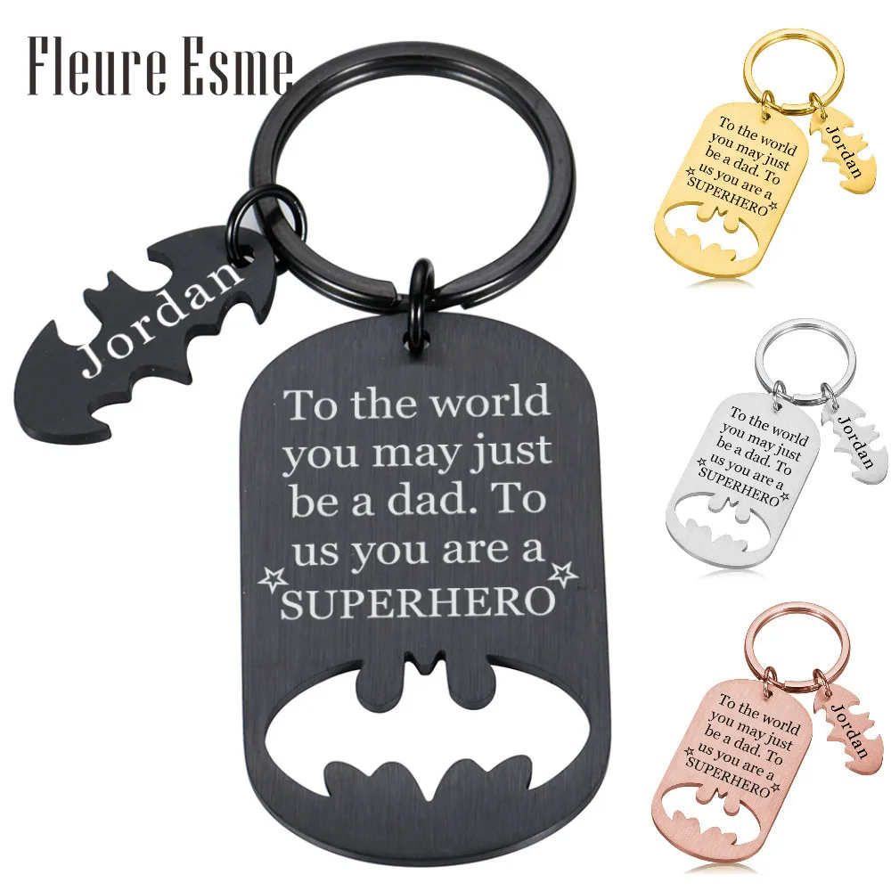 

Father's Day Keychain Gifts Personalized Name Key Chain for Dad Birthday Gift Keychains for Daddy Step Dad From Daughter Son