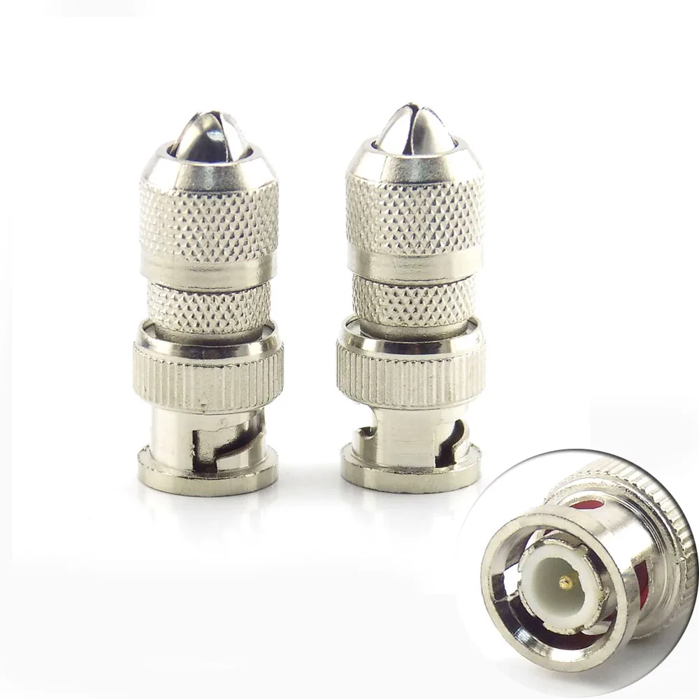 

2 шт., коннектор BNC, Штекерный адаптер, коаксиальный кабель для камеры видеонаблюдения, система безопасности, адаптер BNC