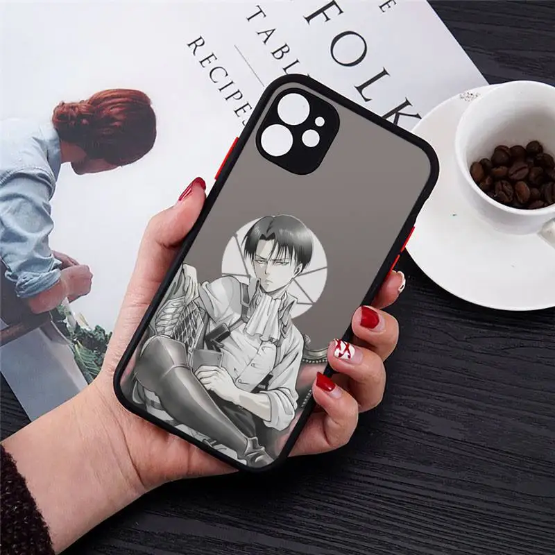 

Anime Japanese attack on Titan Phone Case matte transparent For iphone 7 8 11 12 plus mini x xs xr pro max cover