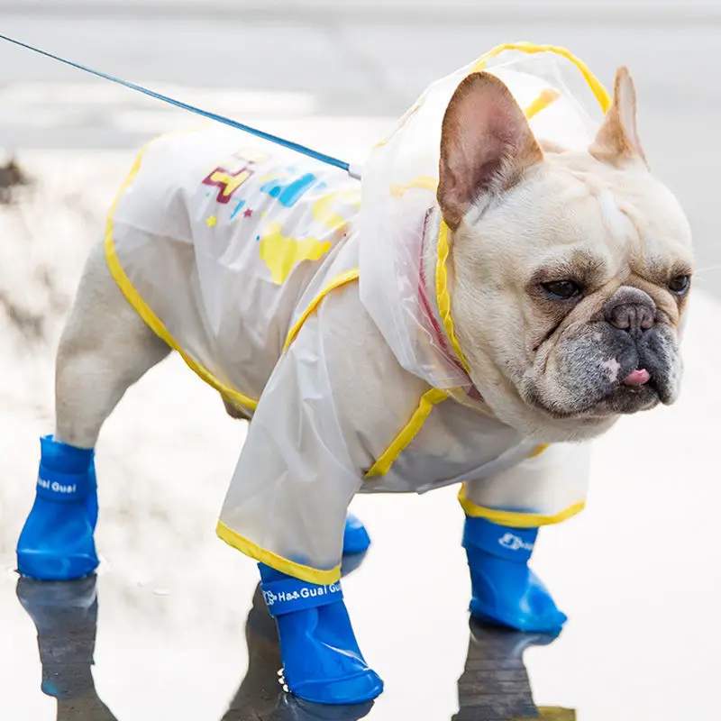 

4pcs/lot Dog Rain Shoes Booties Rubber Portable Anti Slip Waterproof Pet Dog Cat Rain Shoes Puppy Shoes botas de lluvia