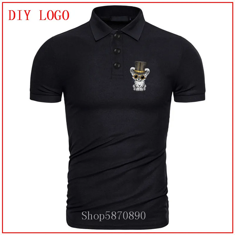 Рождественское поло 2020 праздничное Мужское со снежным леопардовым принтом