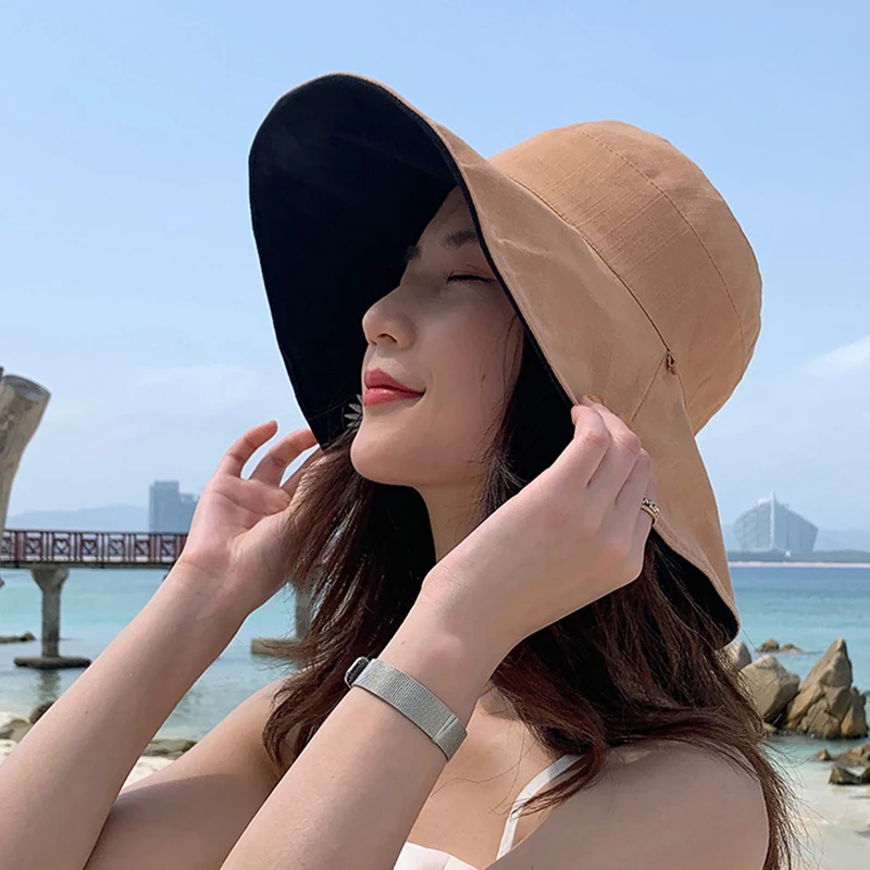 Женская пляжная Панама с широкими полями зернистая ткань шапки для рыбаков