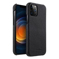 for apple iphone 11 12 pro max phone case anti knock lichee pattern genuine leather pc for iphone 12 mini 11 pro hard back cover
