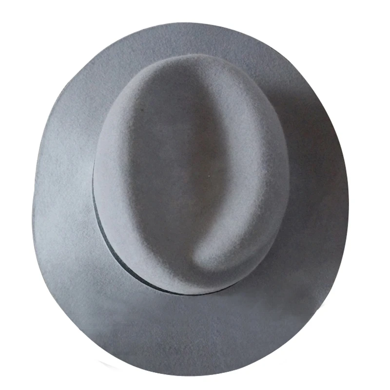 Fashion tyranids wide-brimmed m fedoras wool fedoras wide brim Light gray fedoras hat Panama