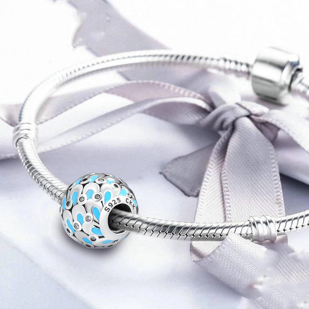 DIY Подходит для Pandora шармы Браслеты ожерелье стерлингового серебра 925 каскадные