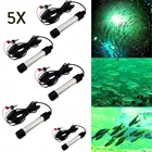 Водонепроницаемый светодиодный подводный светильник 5X, 12 В постоянного тока, 1200 люмен для погружной ночной рыбалки, лодки, уличное освещение, зеленый свет