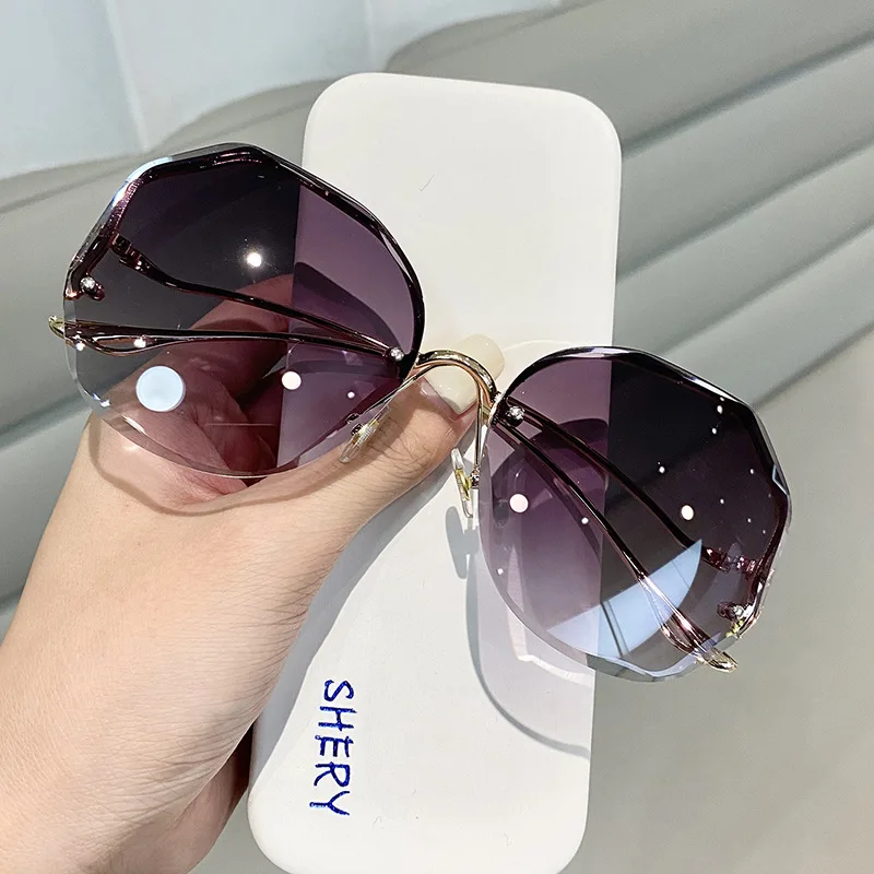 

2021 Rimless Sunglasses Fashion Sunglasses Women Tide Vasos Decorativos Vogue Lunette De Soleil Femme Vintage Zonnebril Dames